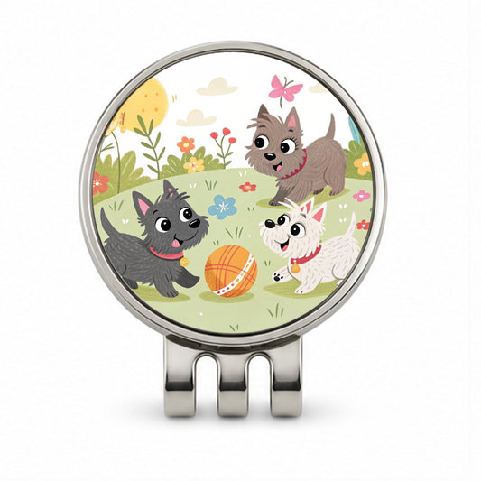 Kawaii Scottish Terriers Dogs Golf Hat Clip with Ball Marker