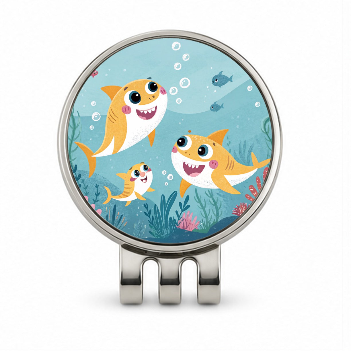 Kawaii Sharks Golf Hat Clip with Ball Marker