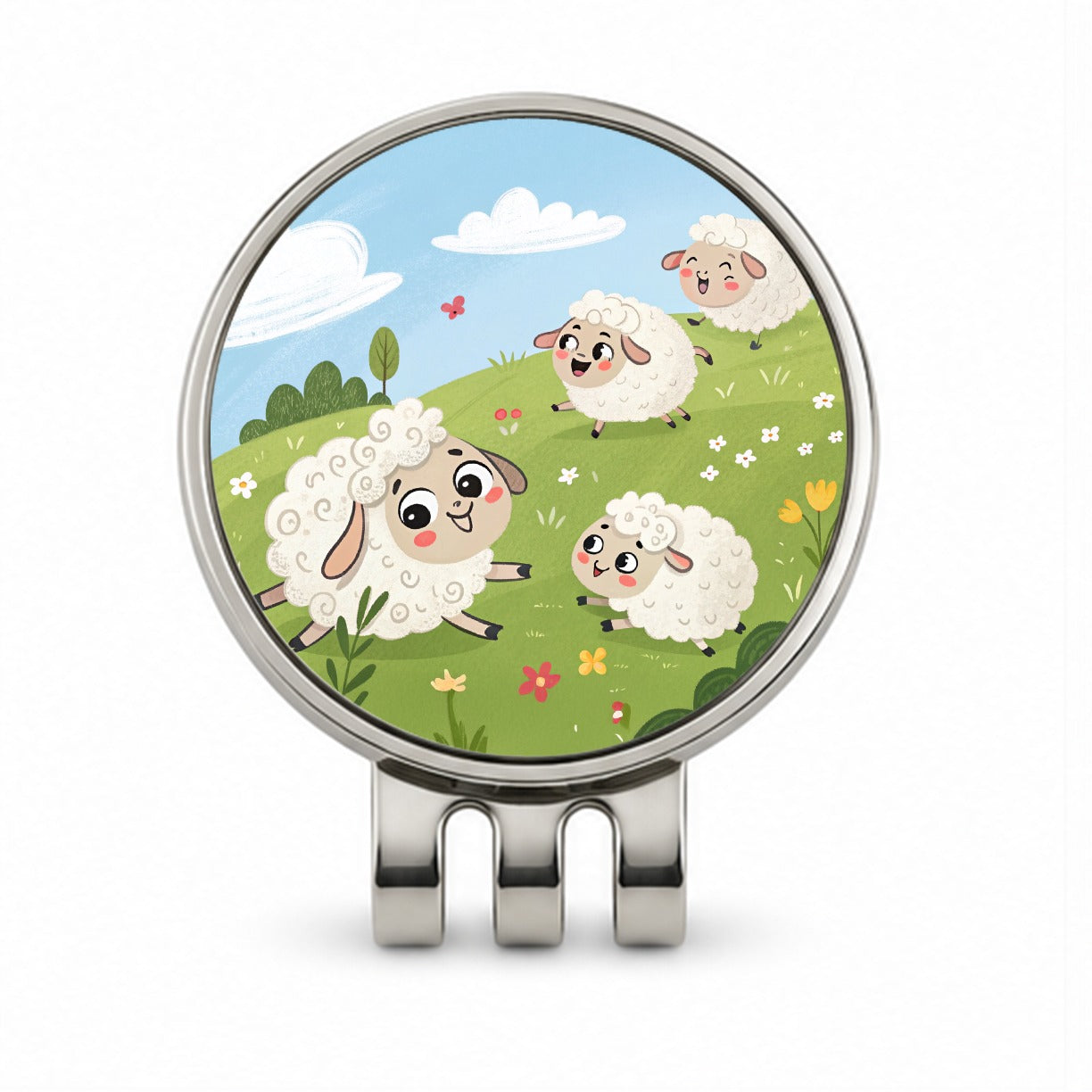 Kawaii Sheep Golf Hat Clip with Ball Marker