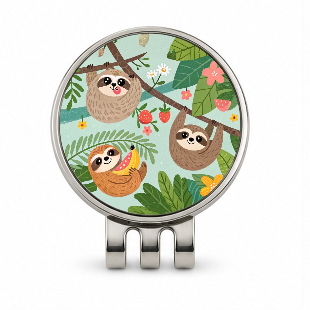 Kawaii Sloths Golf Hat Clip with Ball Marker