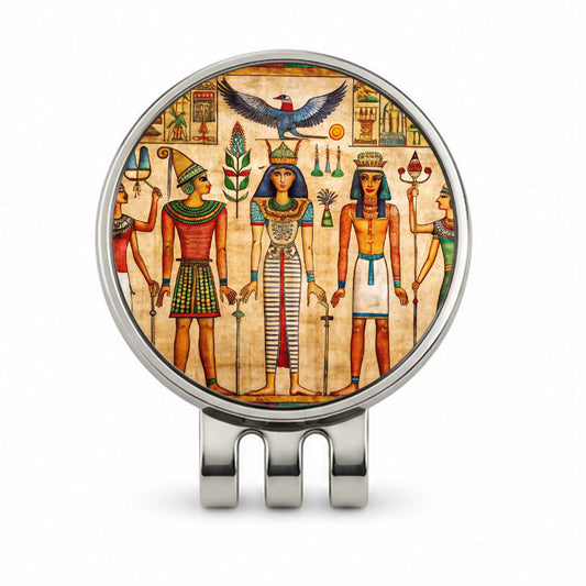 Ancient Egyptian Hieroglyphics Pharaohs Gods Golf Hat Clip with Ball Marker