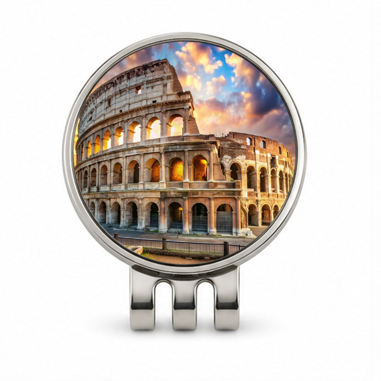 Ancient Rome Coliseum at Sunset Golf Hat Clip with Ball Marker