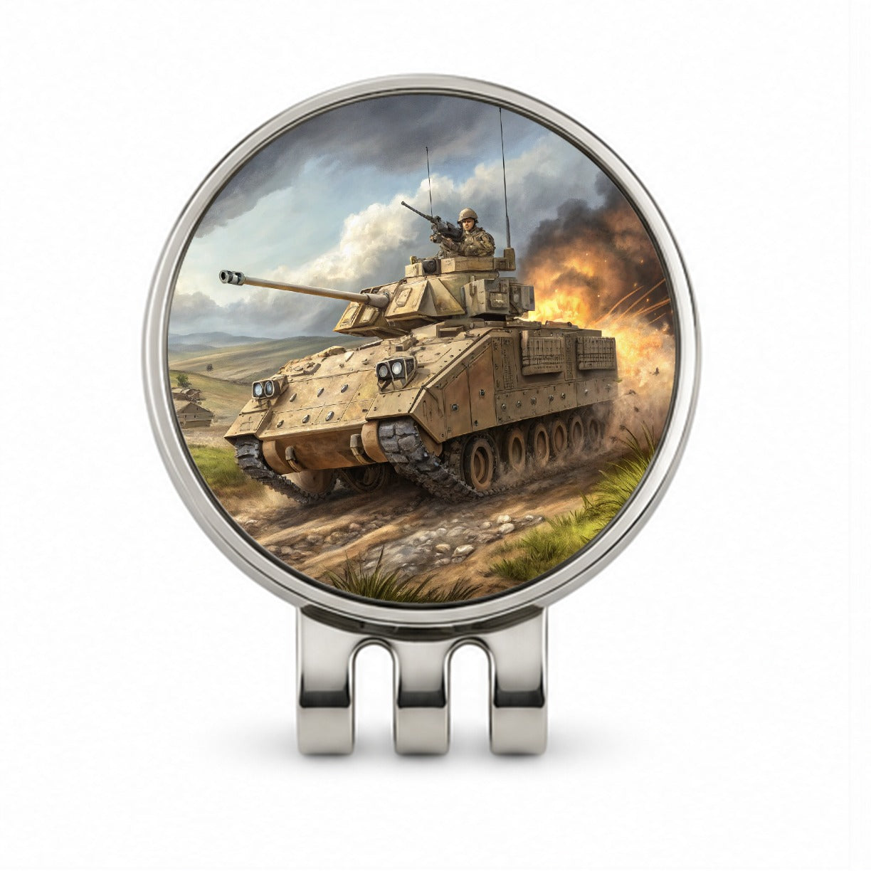 Bradley Fighting Vehicle US Army Armor Golf Hat Clip with Ball Marker