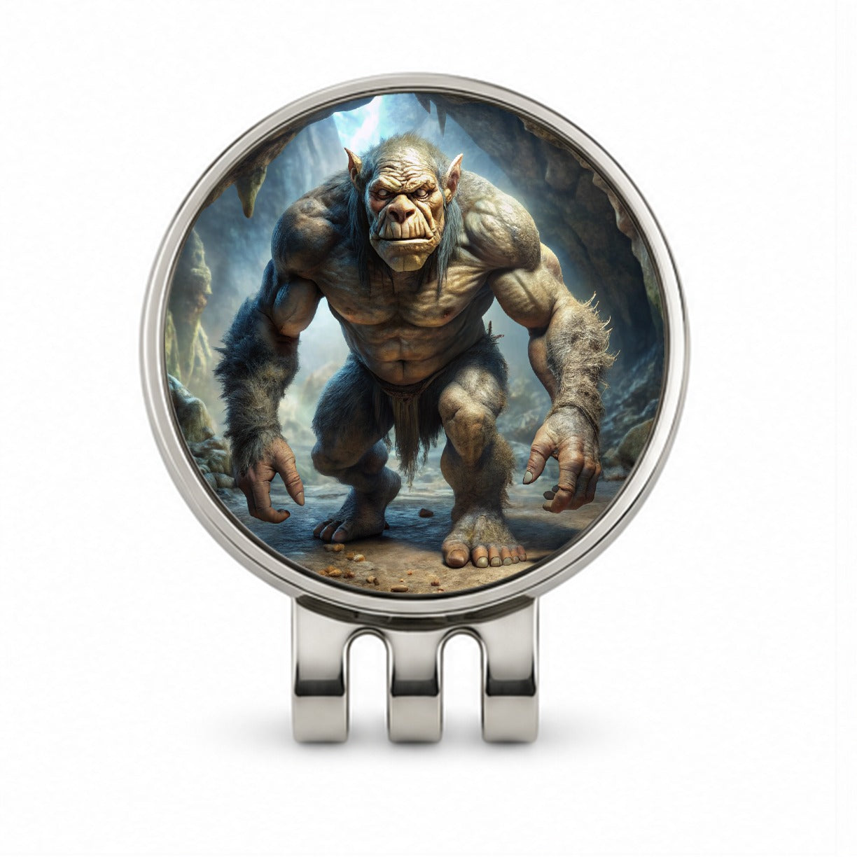 Cave Troll Fantasy Monster Golf Hat Clip with Ball Marker