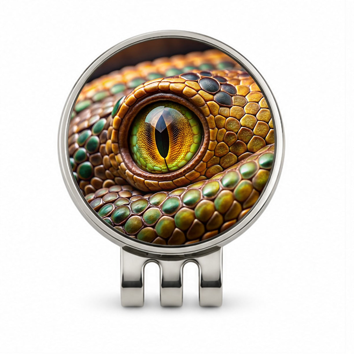 Close-Up Of a Snake's Eye Reptile Golf Hat Clip with Ball Marker