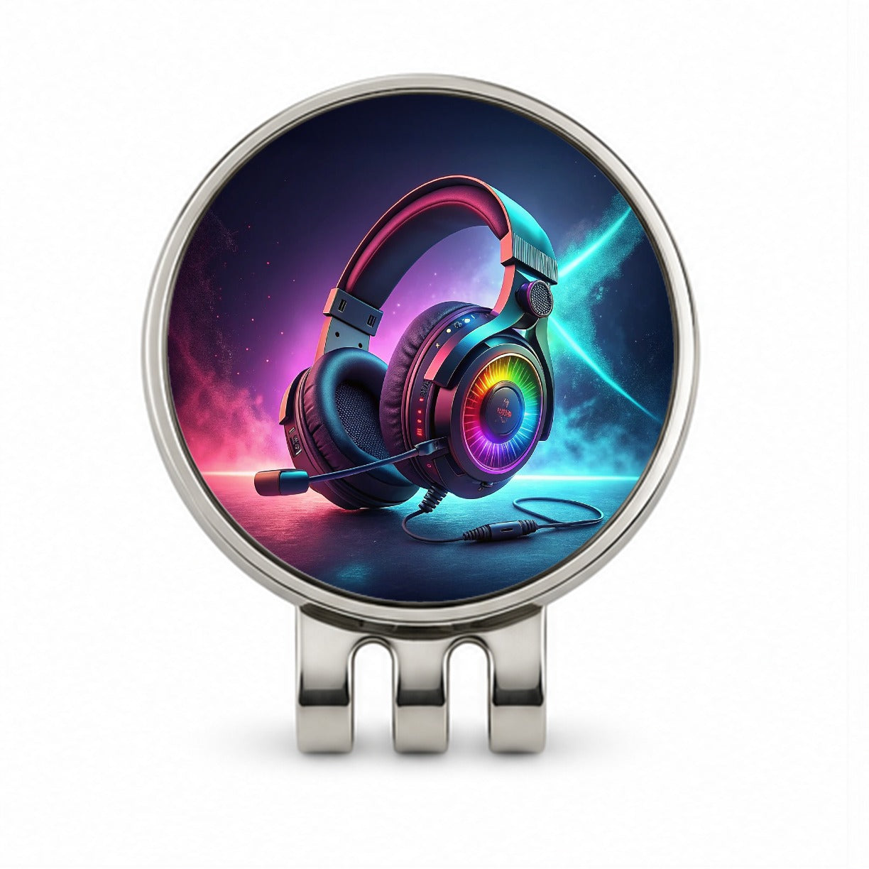 Computer Console Gaming Headphones Golf Hat Clip with Ball Marker