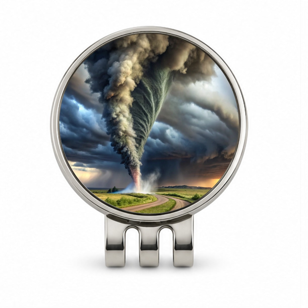 Dark and Scary Tornado Twister Golf Hat Clip with Ball Marker