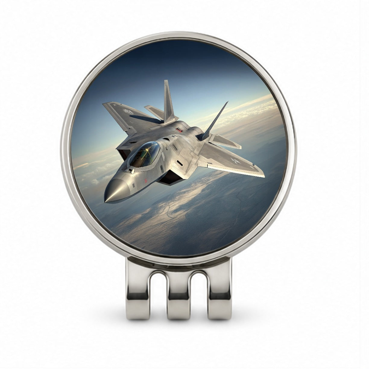 F-22 Raptor US Air Force Air Superiority Fighter Plane Golf Hat Clip with Ball Marker