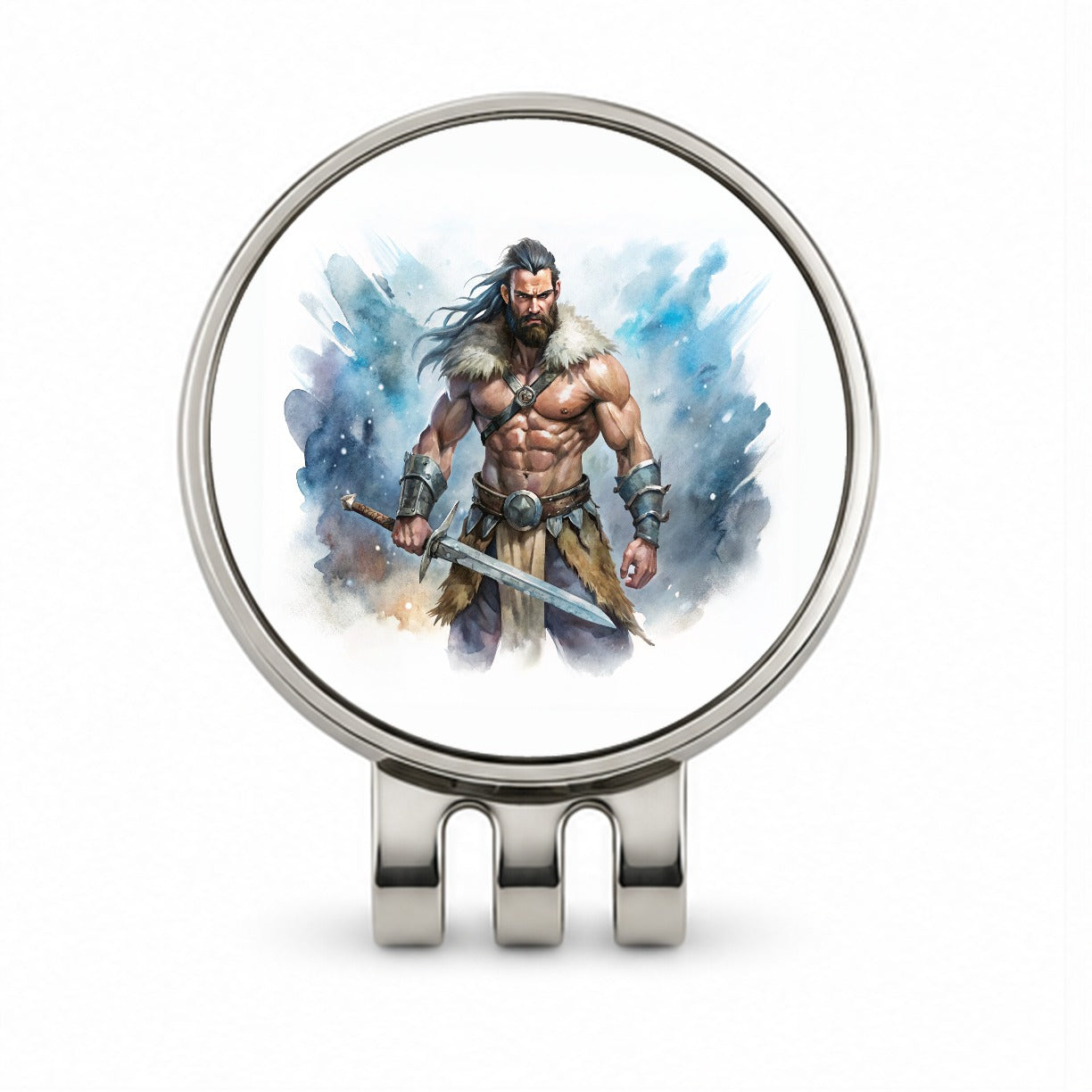 Fantasy Male Barbarian With Two-Handed Sword Golf Hat Clip with Ball Marker