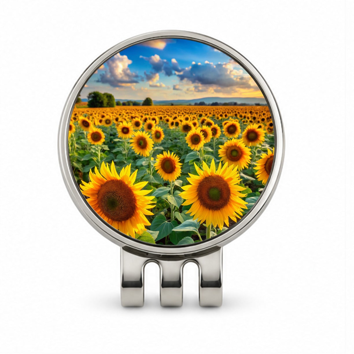Field Of Sunflowers Golf Hat Clip with Ball Marker