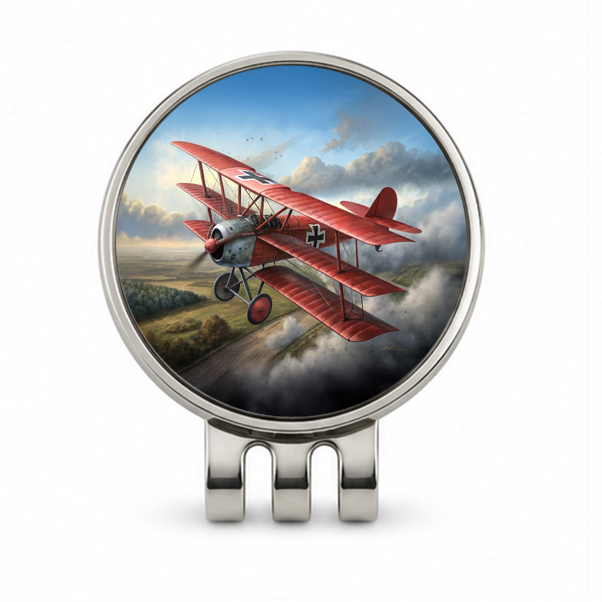 Fokker Dr.I Triplane WWI German Fighter Plane Golf Hat Clip with Ball Marker