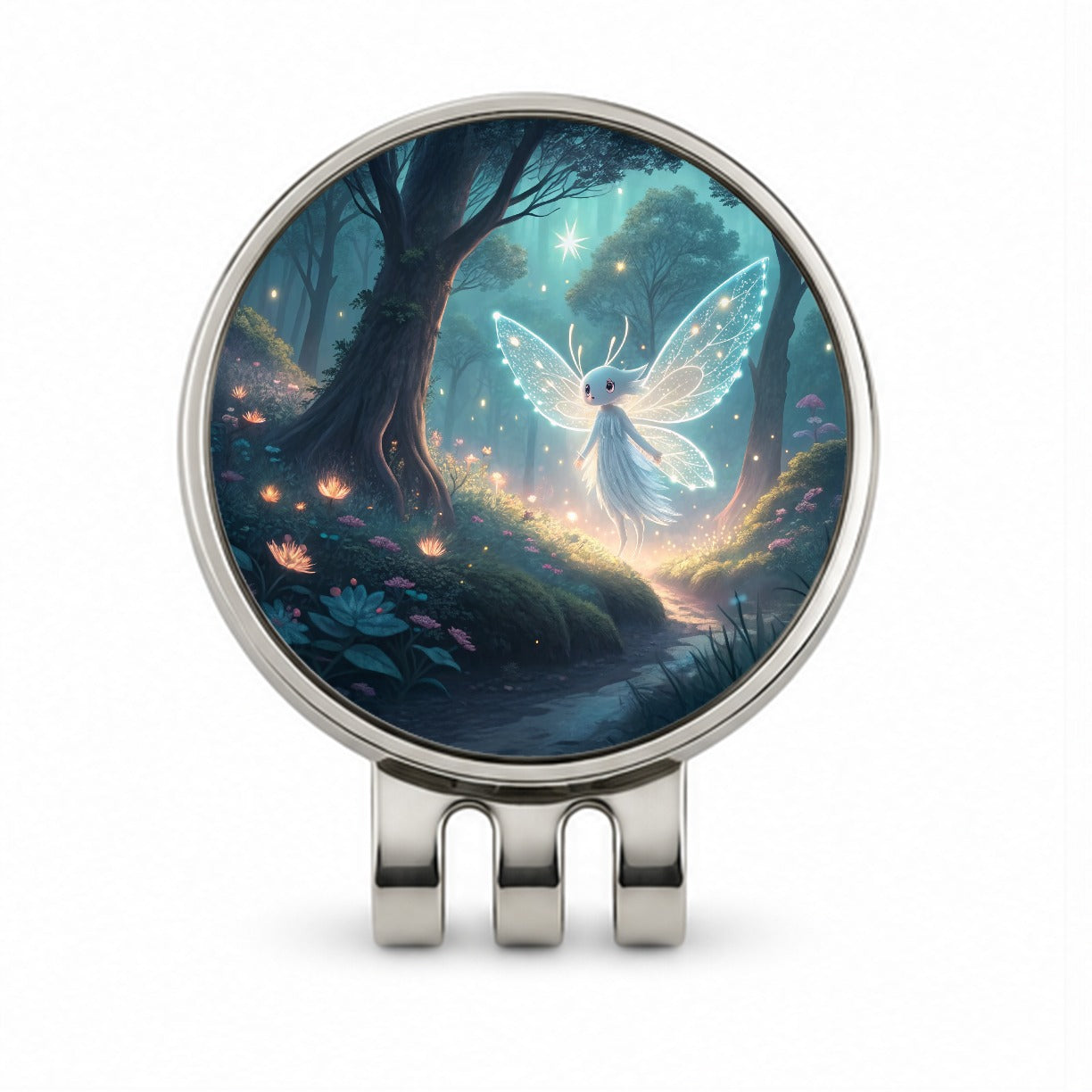 Forest Spirit Japanese Anime Style Fantasy Golf Hat Clip with Ball Marker