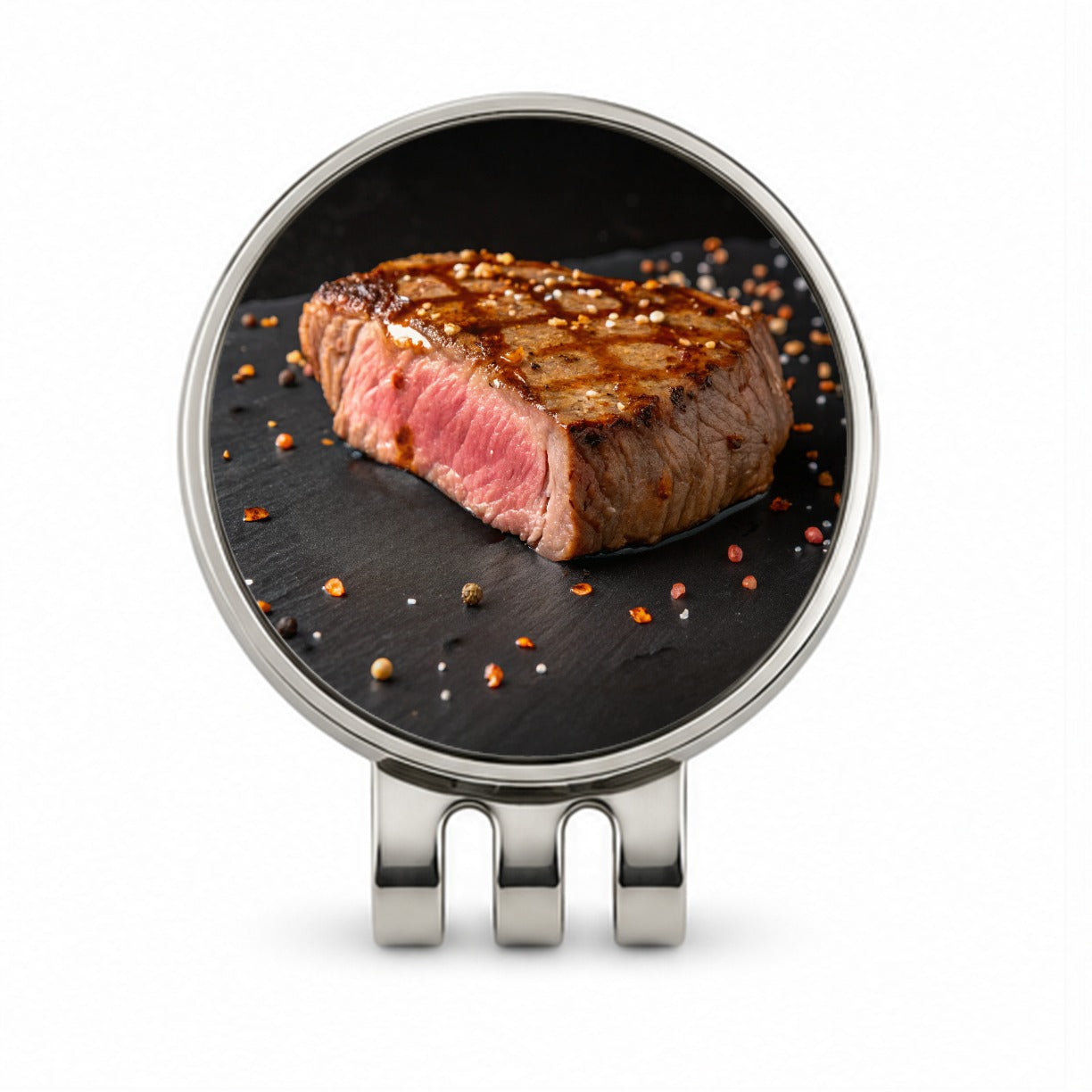 Grilled Juicy Steak Filet Golf Hat Clip with Ball Marker