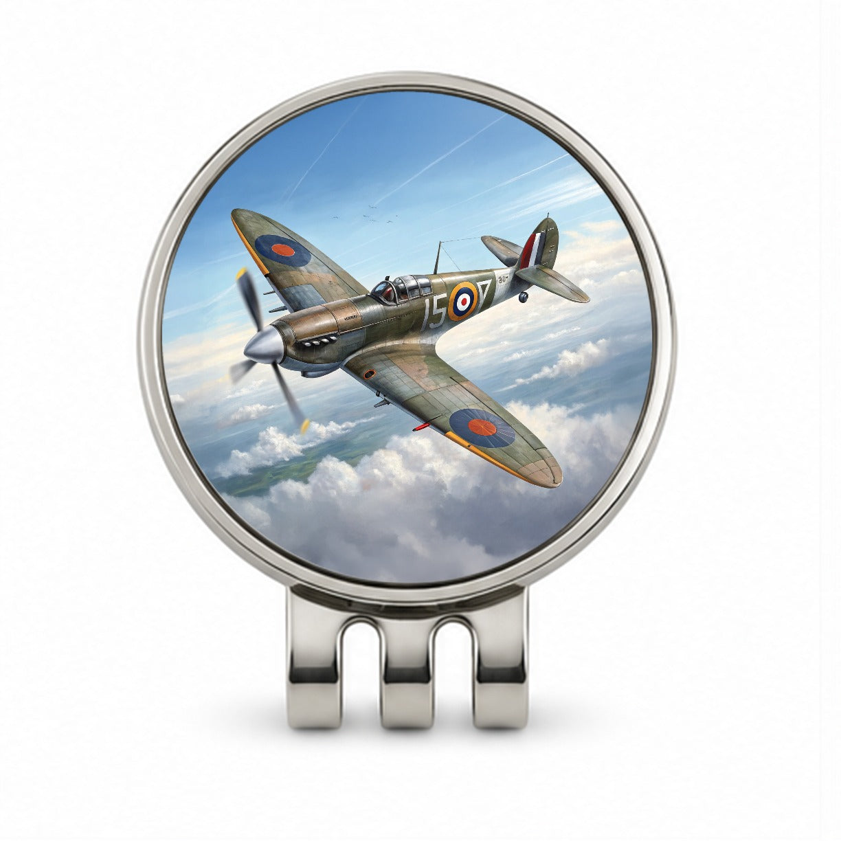 Hawker Hurricane WWII British Fighter Plane Golf Hat Clip with Ball Marker