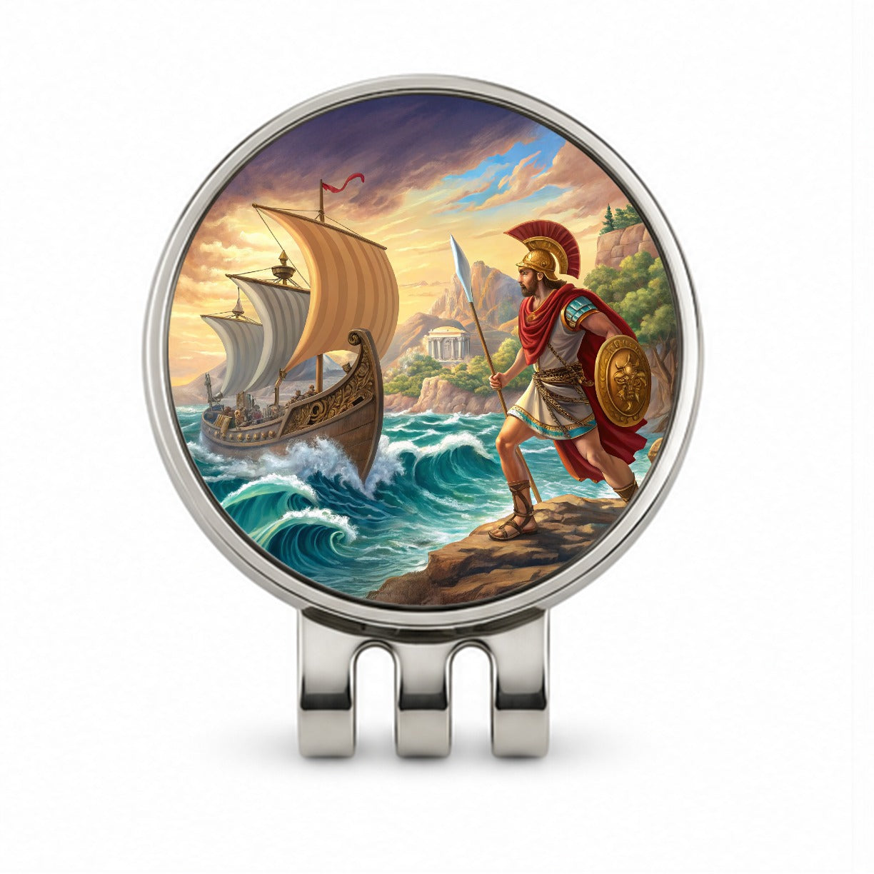Homer's Iliad And The Odyssey Trojan War Golf Hat Clip with Ball Marker