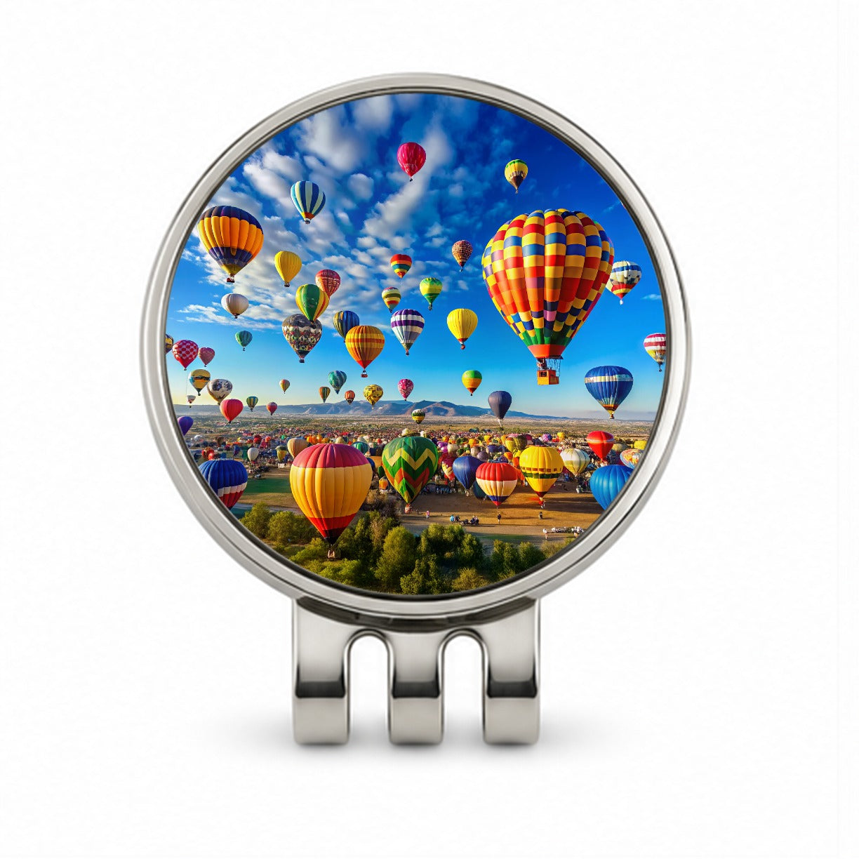 Hot Air Balloons In The Sky Balloon Festival Albuquerque Golf Hat Clip with Ball Marker