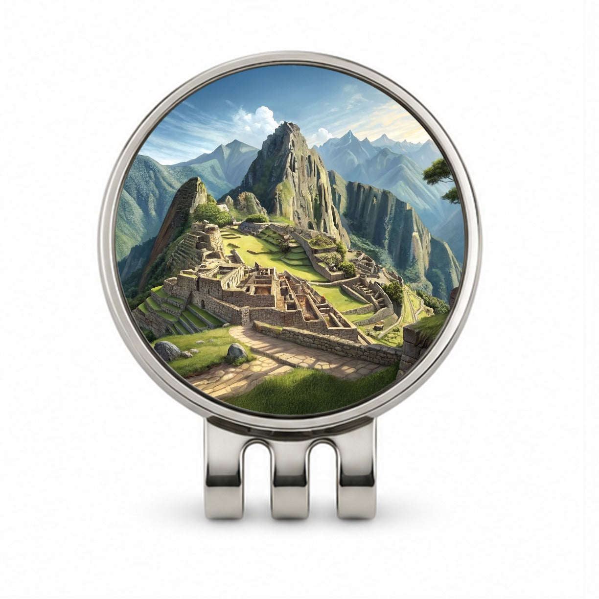 Machu Picchu Incan Citadel Andes Mountains Peru Golf Hat Clip with Ball Marker