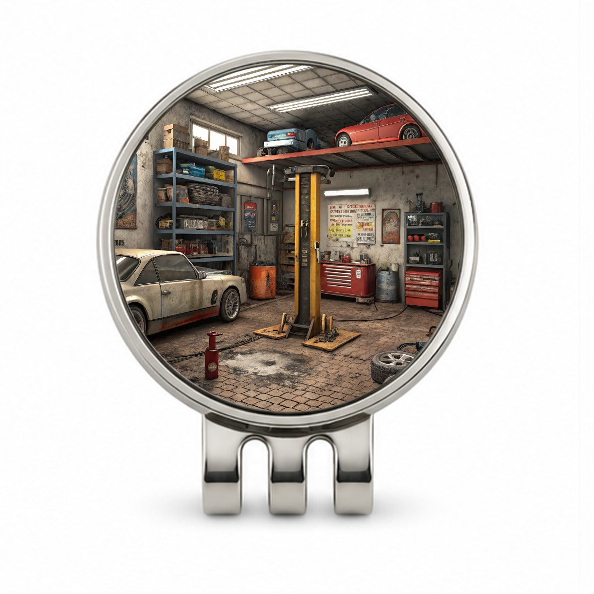 Mechanic Auto Garage Shop Golf Hat Clip with Ball Marker