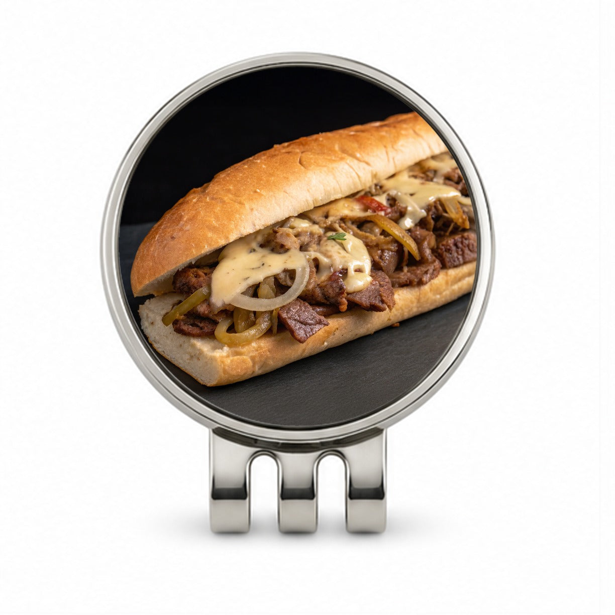 Philly Cheesesteak Sub Sandwich Golf Hat Clip with Ball Marker