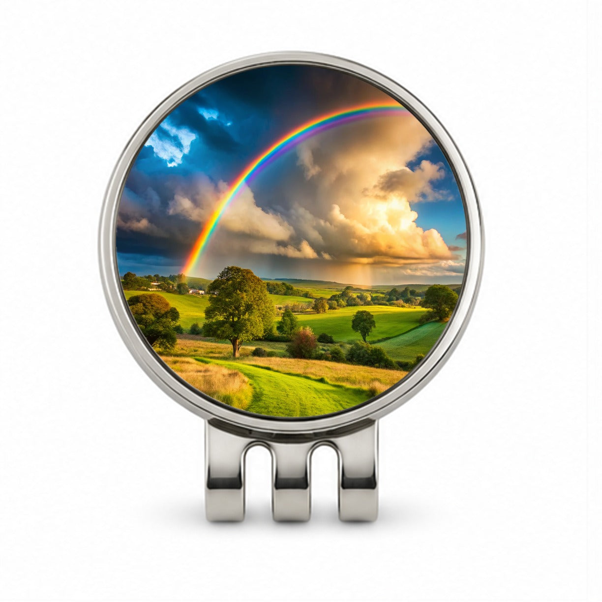 Rainbow After Rain Storm In The Country Golf Hat Clip with Ball Marker