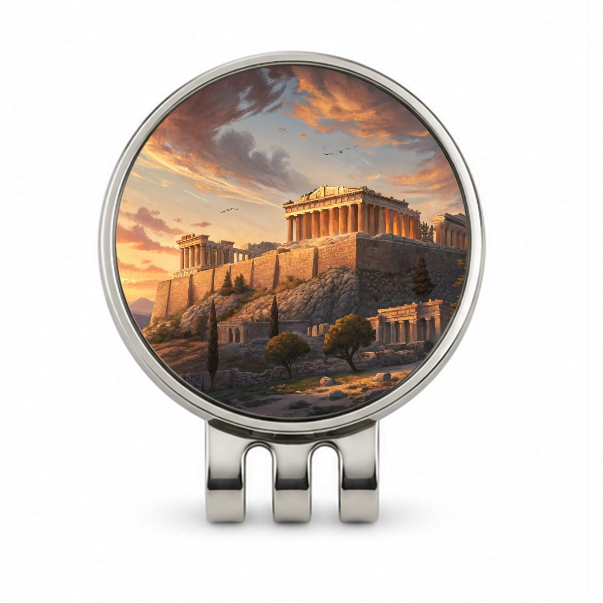 The Acropolis At Golden Hour Athens Greece Golf Hat Clip with Ball Marker