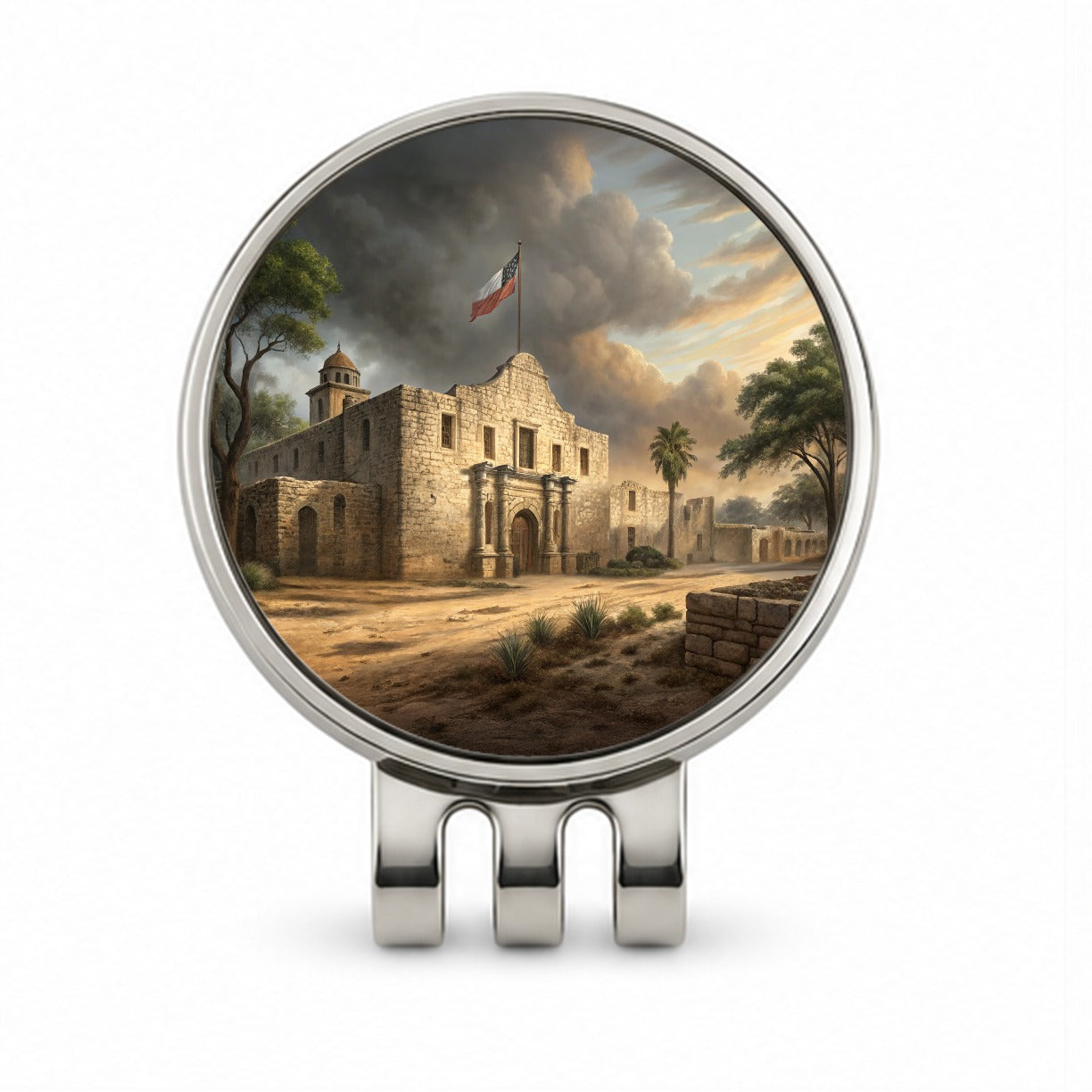 The Alamo In 1836 Texas Golf Hat Clip with Ball Marker