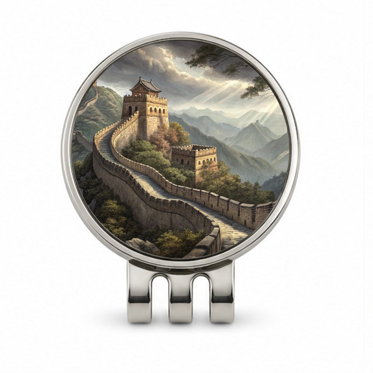 The Great Wall Of China Golf Hat Clip with Ball Marker