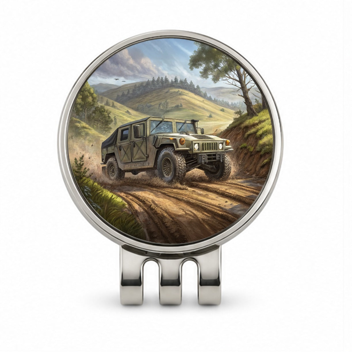 US Army Military Humvee Golf Hat Clip with Ball Marker