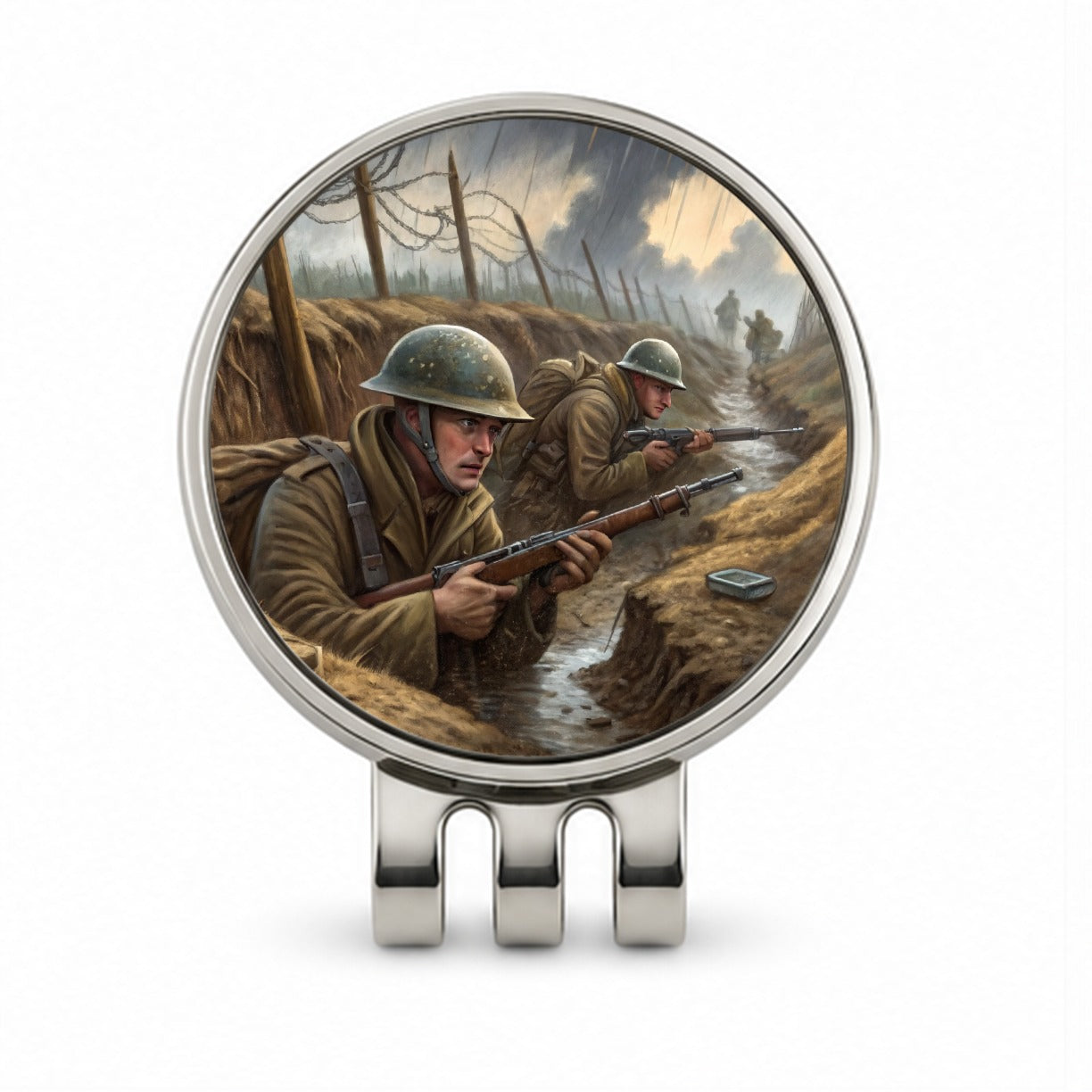 WWI Trench Warfare Allies Western Front Golf Hat Clip with Ball Marker