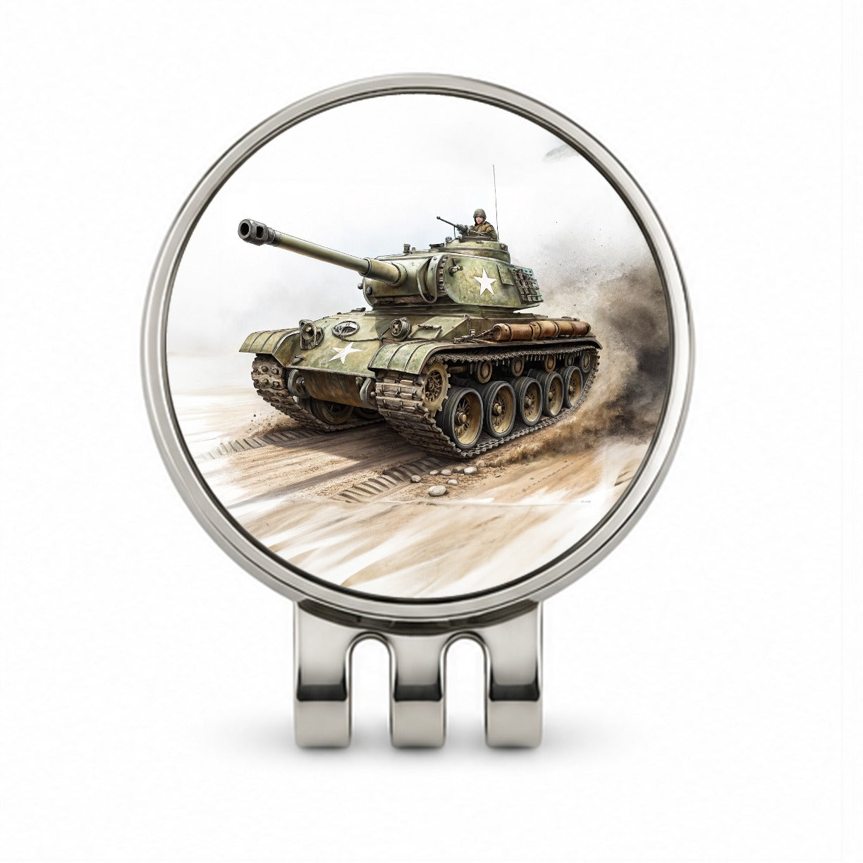 WWII M26 Pershing US Heavy Tank Golf Hat Clip with Ball Marker