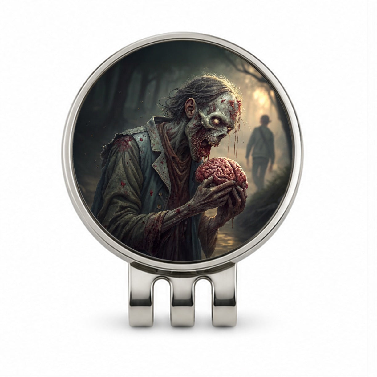 Zombie Eating Yummy Brains Funny Halloween Golf Hat Clip with Ball Marker