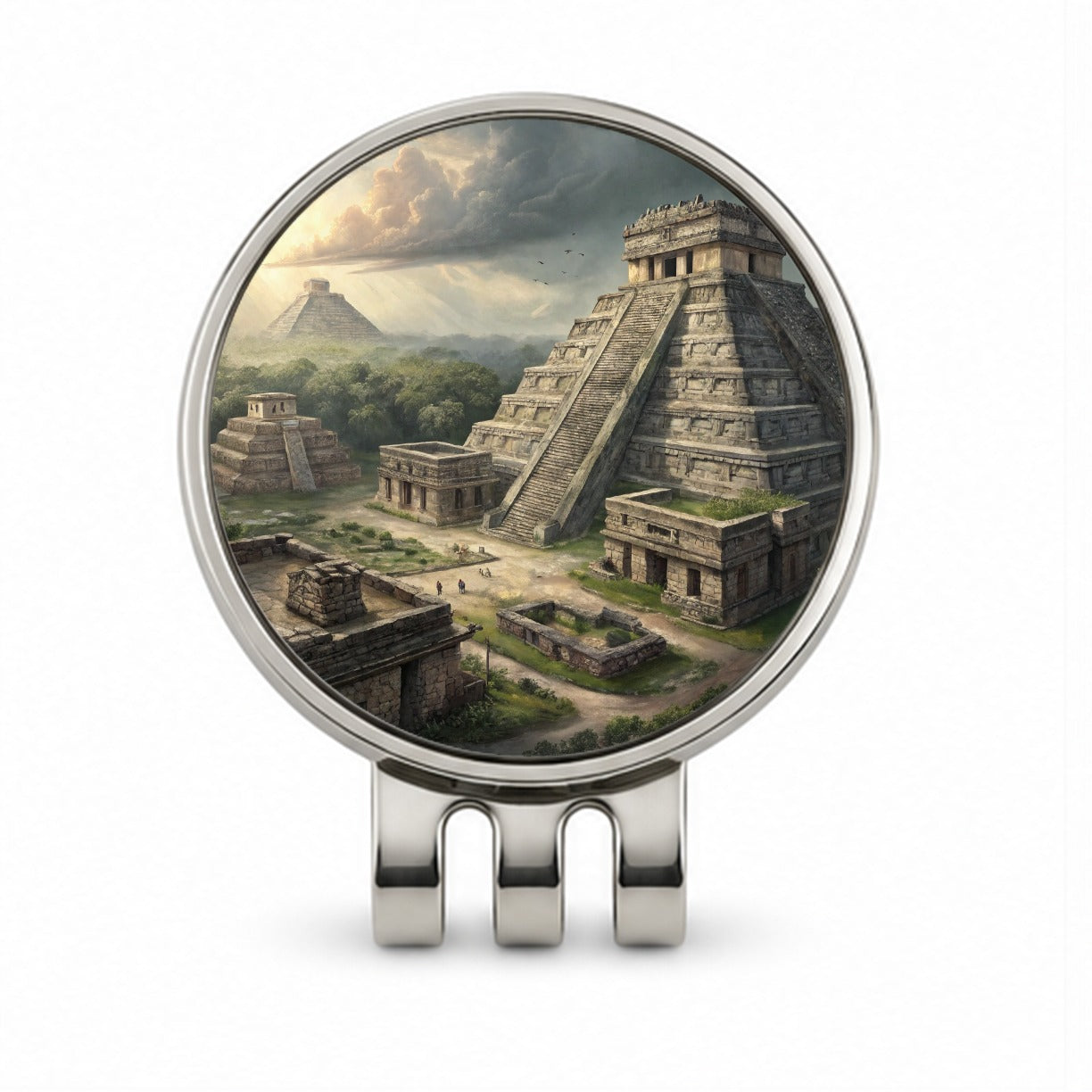 Ancient Maya Temples Step Pyramids Golf Hat Clip with Ball Marker