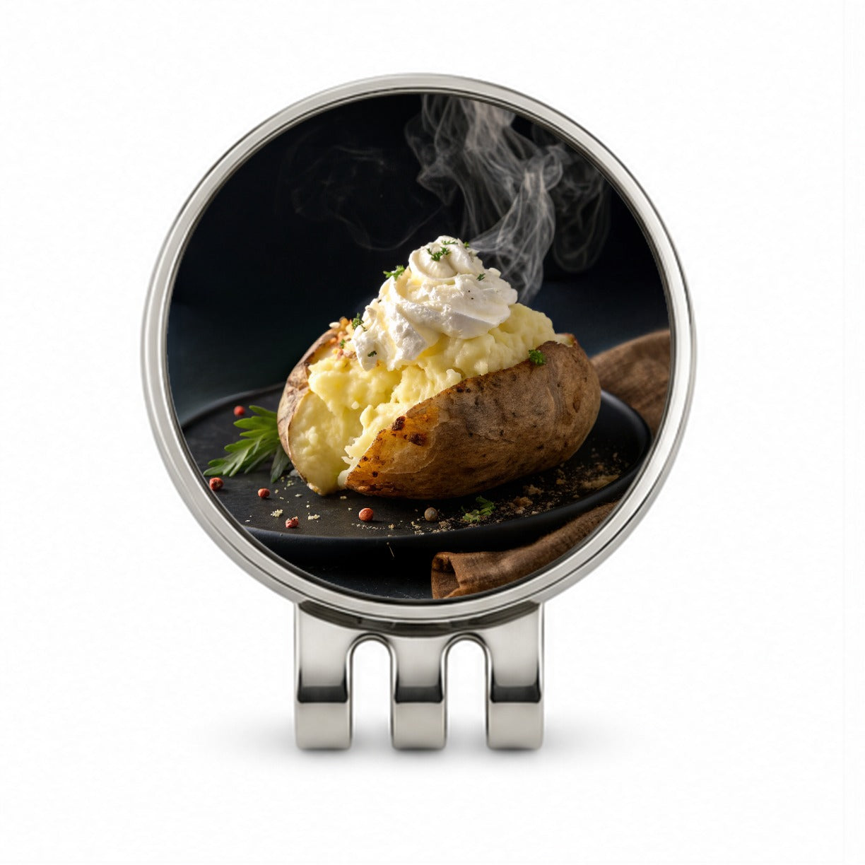 Baked Potato Golf Hat Clip with Ball Marker