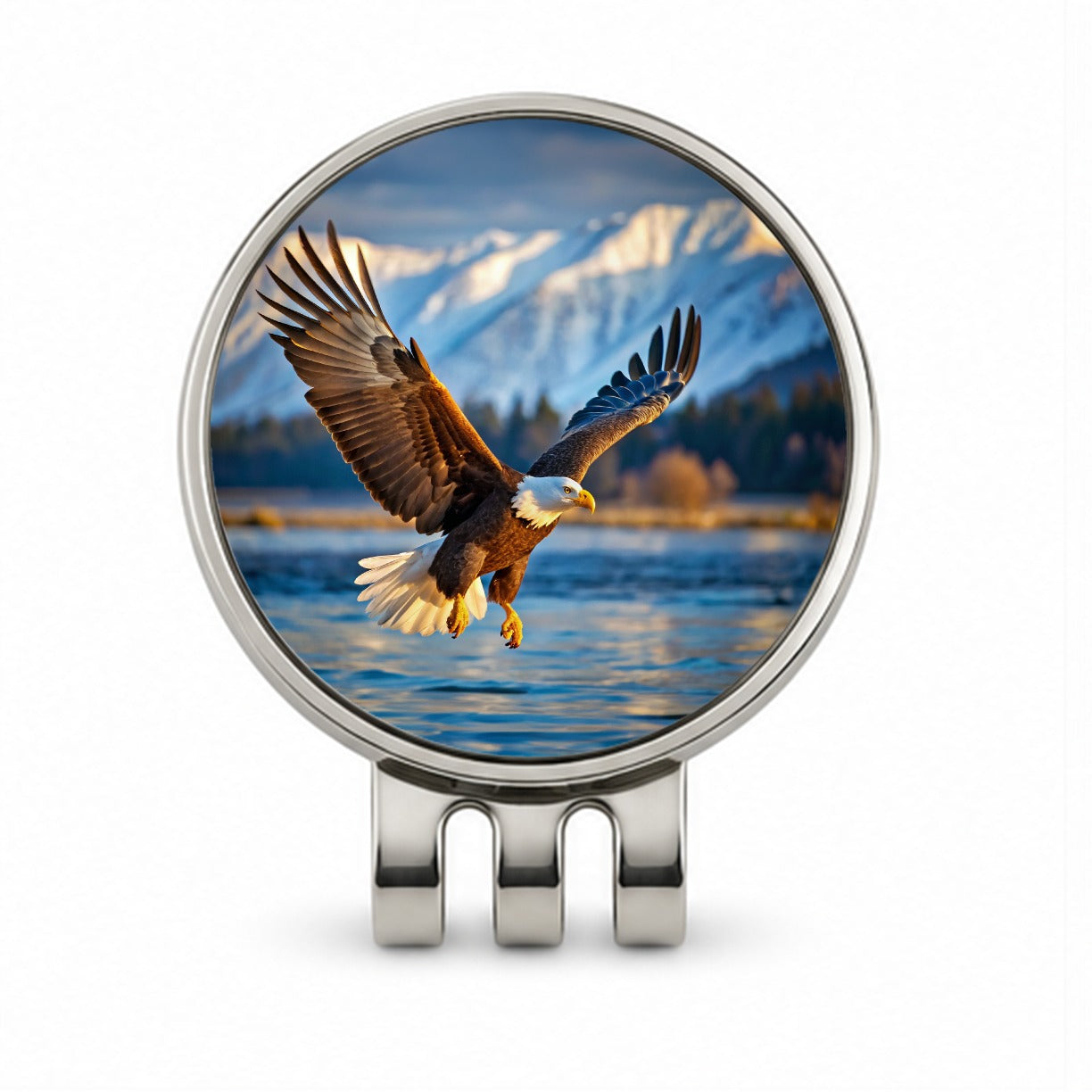 Bald Eagle Flying Raptor Bird Of Prey Golf Hat Clip with Ball Marker
