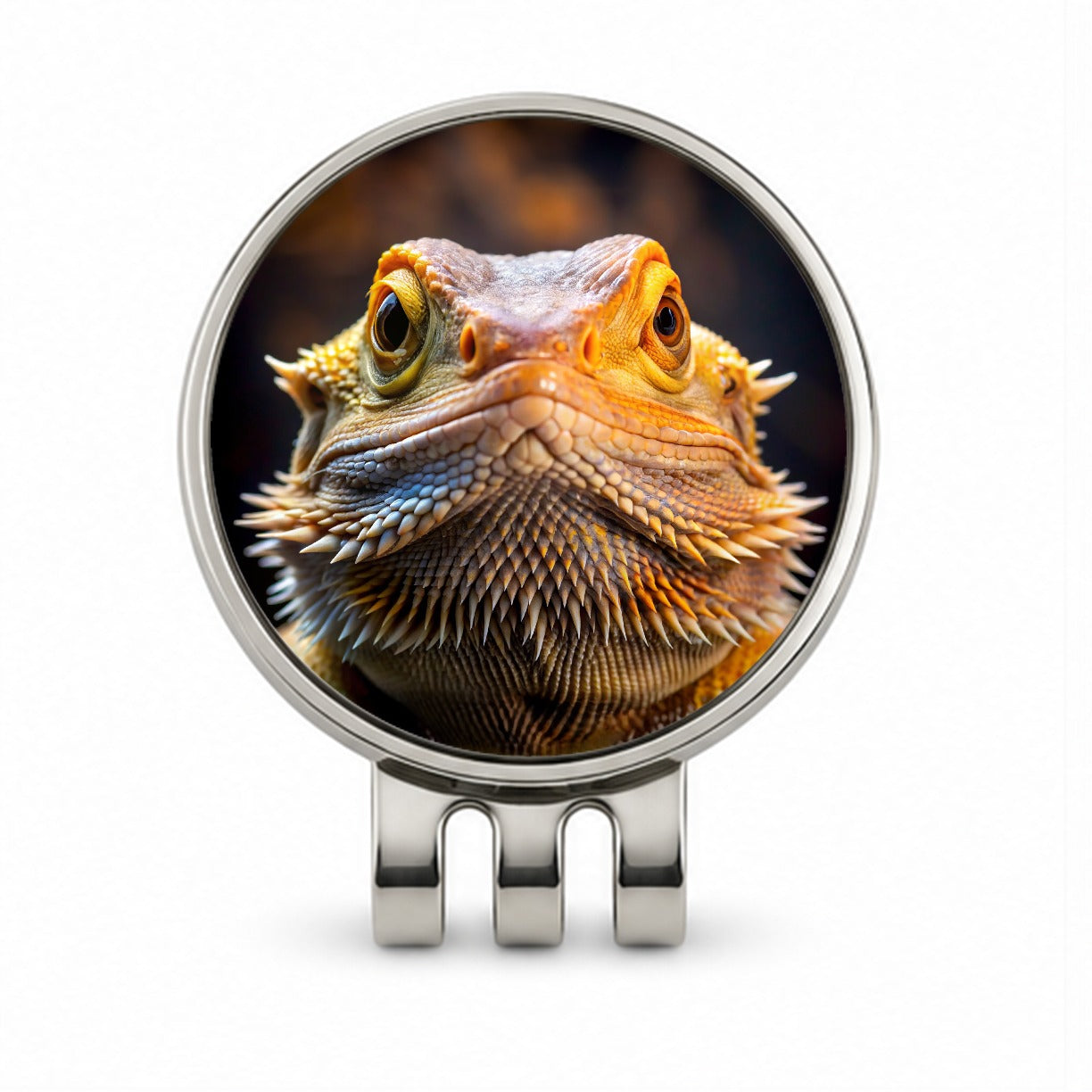 Bearded Dragon Lizard Reptile Face Golf Hat Clip with Ball Marker