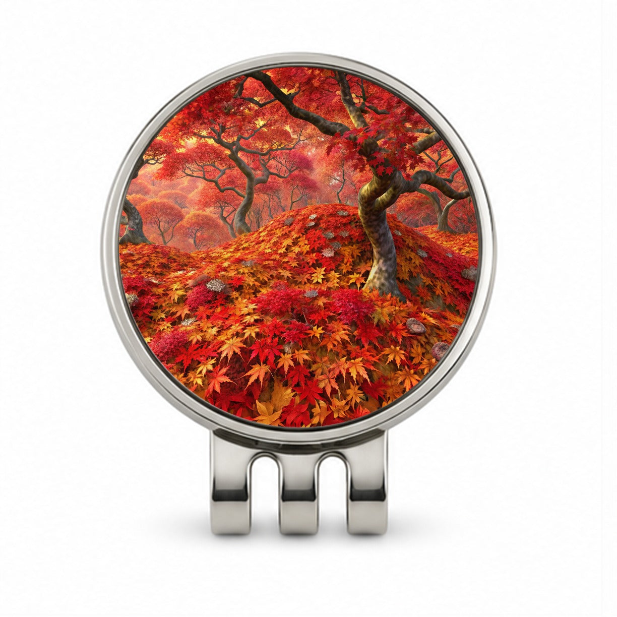 Beautiful Autumn Fall Leaves Golf Hat Clip with Ball Marker