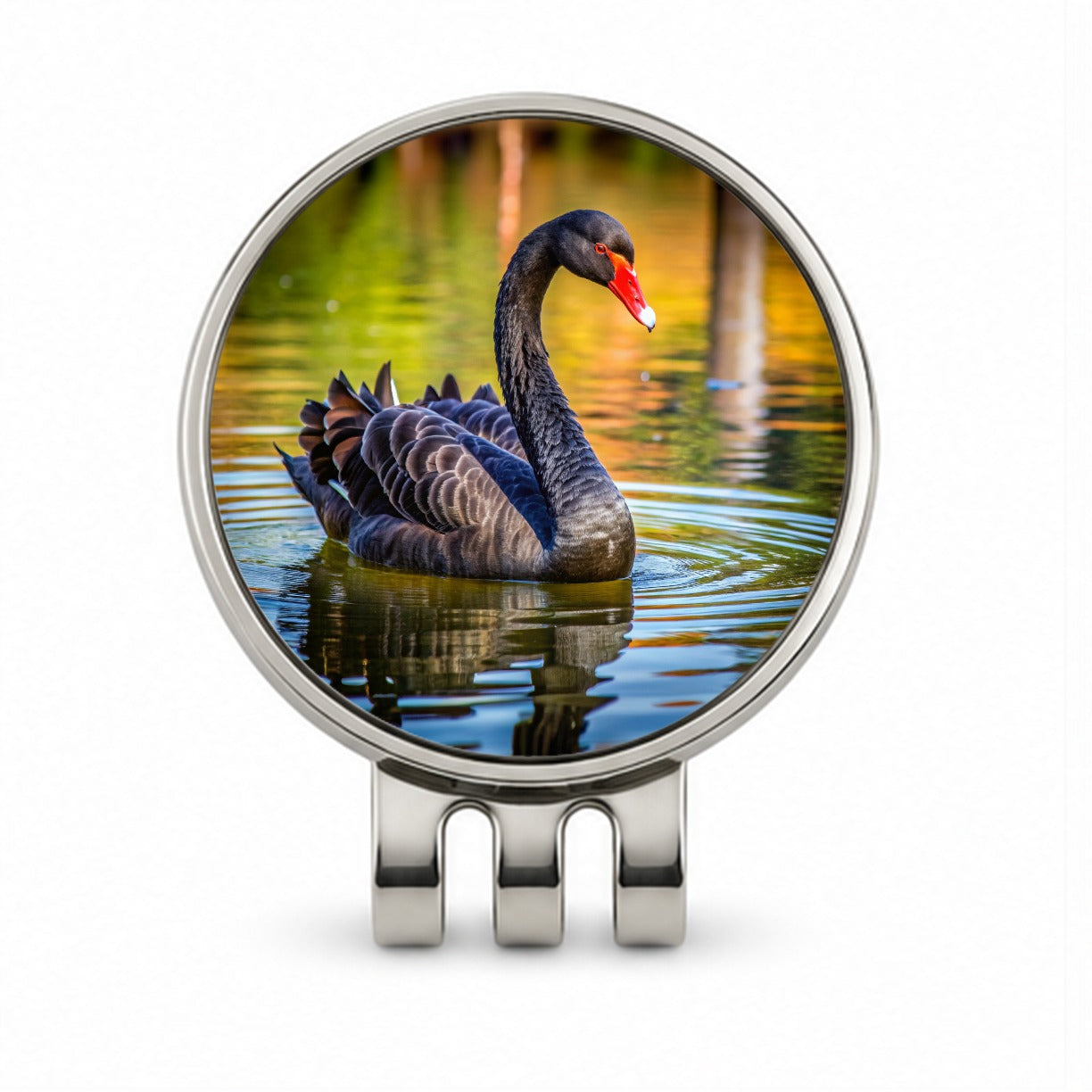 Black Swan Golf Hat Clip with Ball Marker