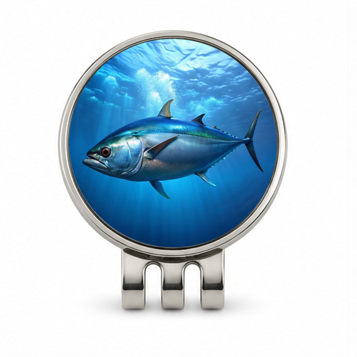 Bluefin Tuna Fish Golf Hat Clip with Ball Marker