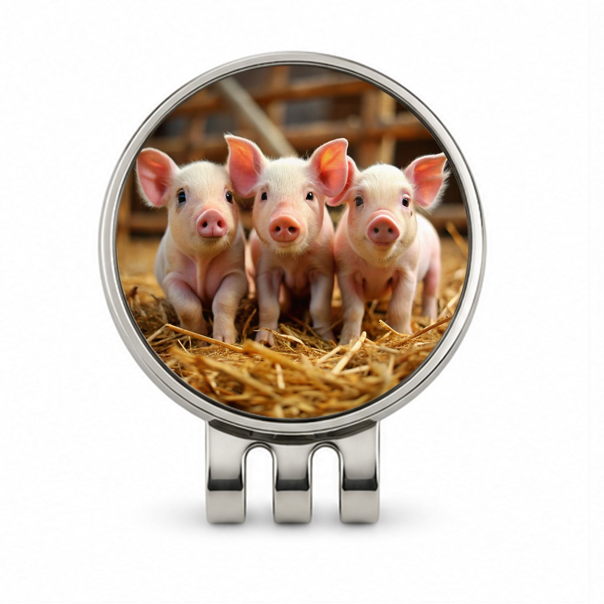 Bunch of Pink Baby Pigs Golf Hat Clip with Ball Marker