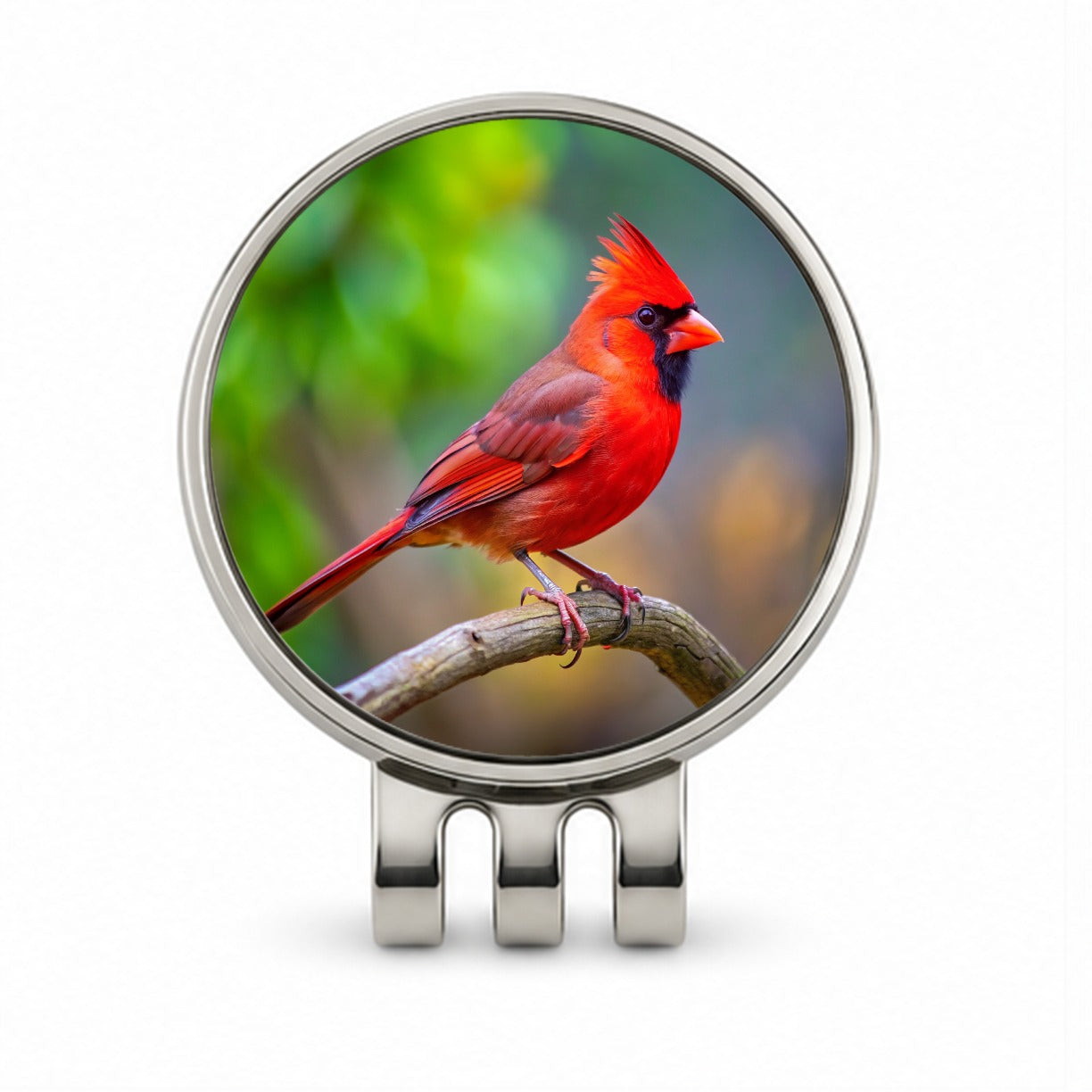 Cardinal Backyard Bird Golf Hat Clip with Ball Marker