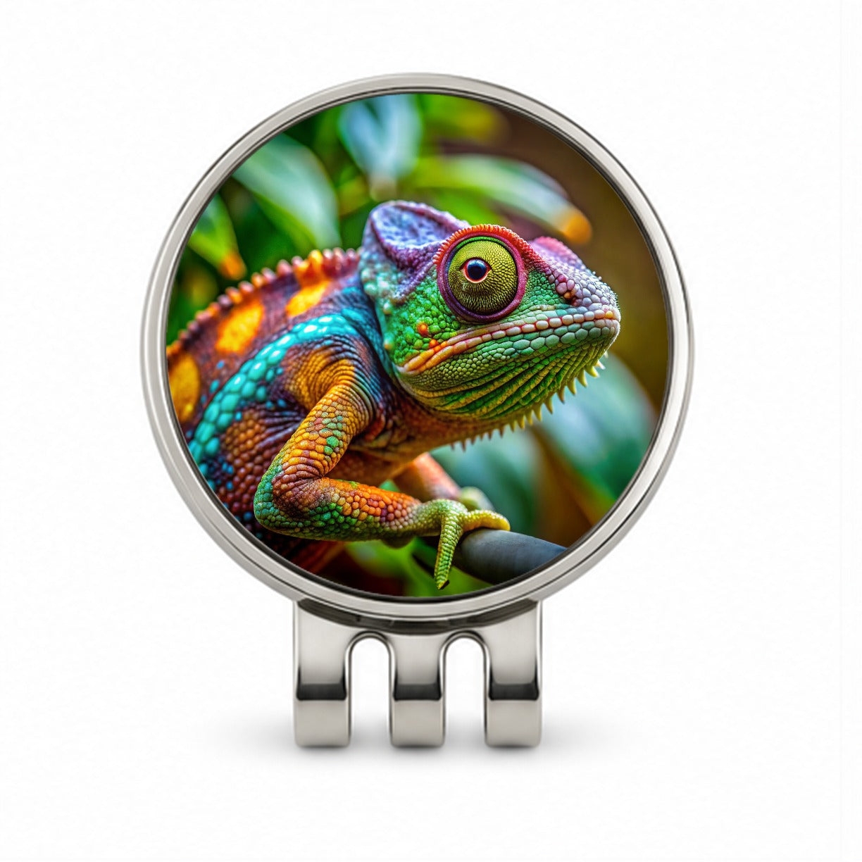 Chameleon Lizard Reptile Golf Hat Clip with Ball Marker