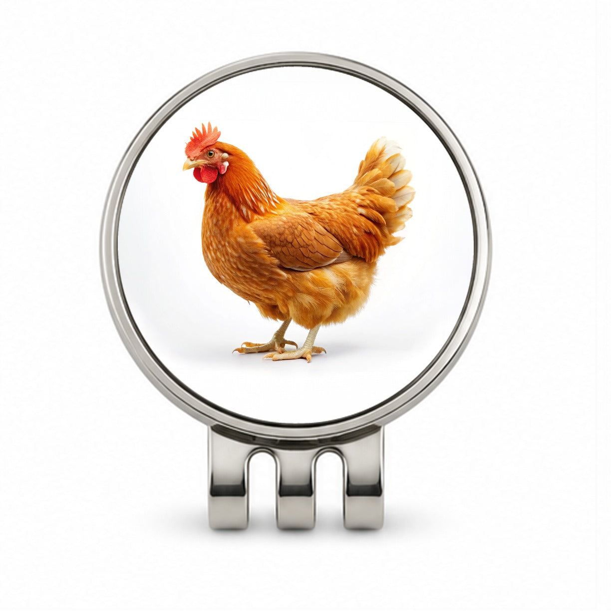 Chicken Golf Hat Clip with Ball Marker