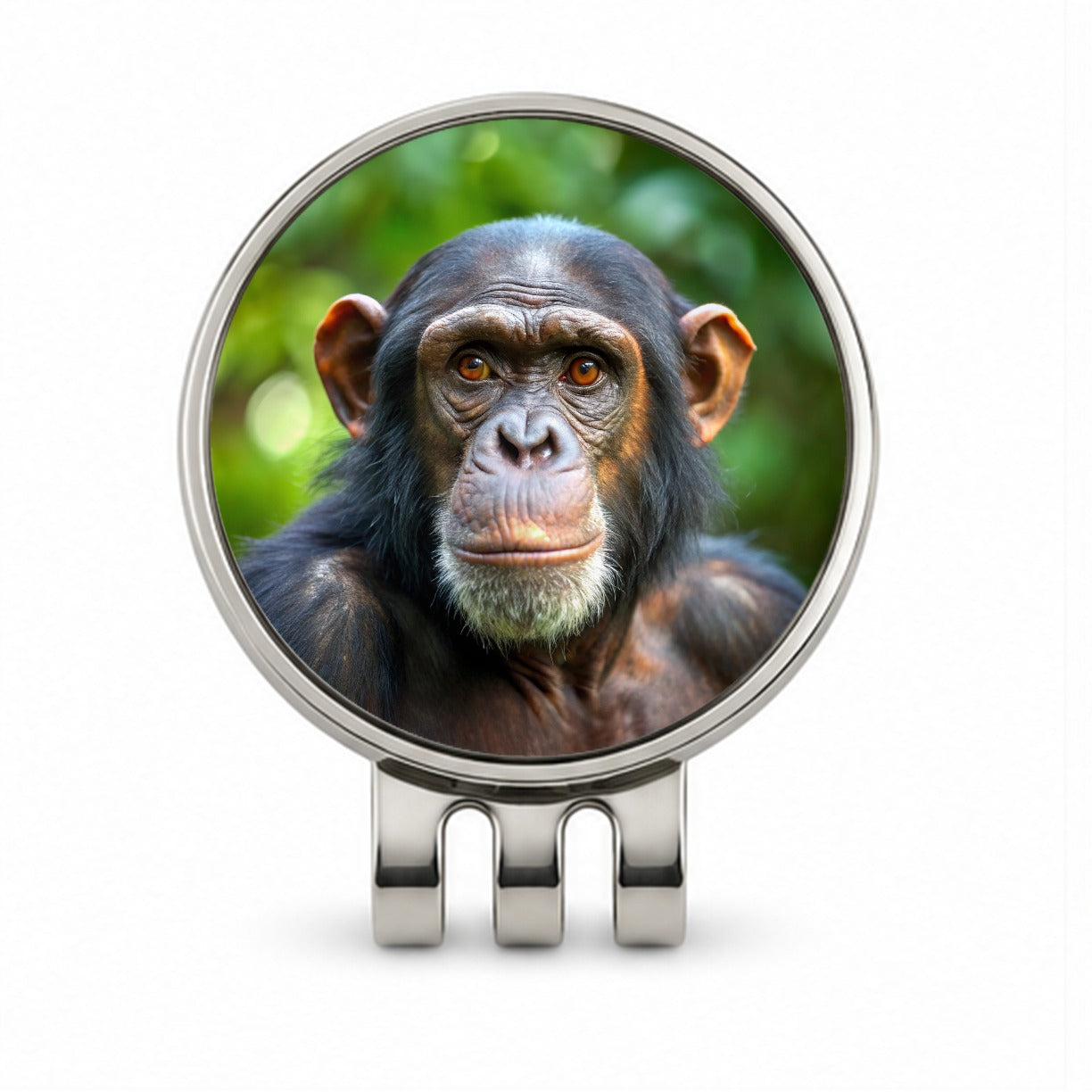 Chimpanzee Monkey Golf Hat Clip with Ball Marker