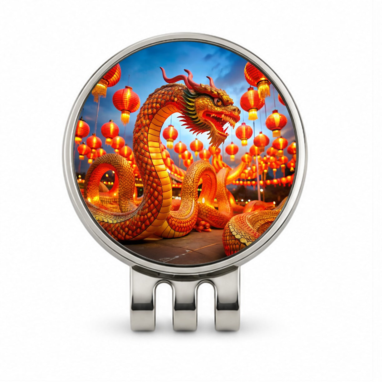 Chinese Lunar New Year Celebration Golf Hat Clip with Ball Marker