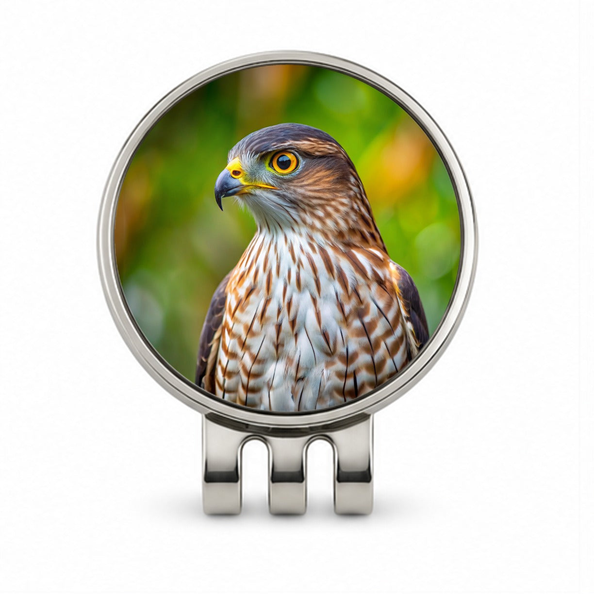 Cooper's Hawk Raptor Bird Of Prey Golf Hat Clip with Ball Marker