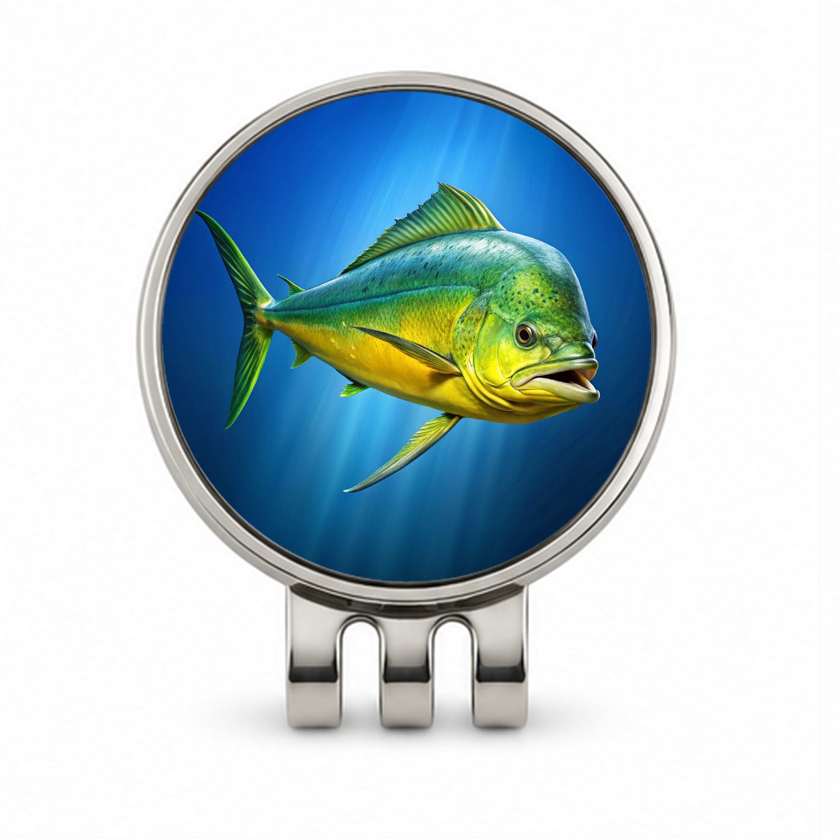 Dorado Fish Golf Hat Clip with Ball Marker