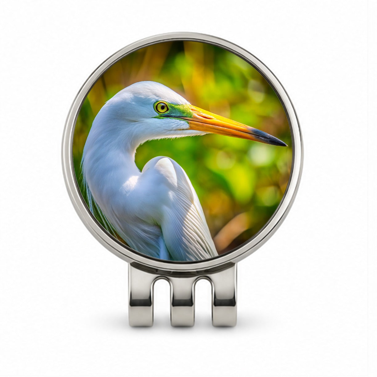 Egret Face Golf Hat Clip with Ball Marker