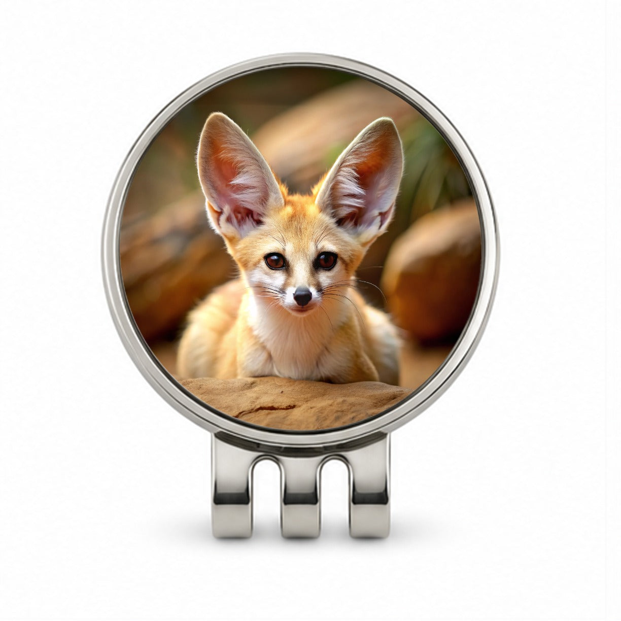 Fennec Fox Golf Hat Clip with Ball Marker
