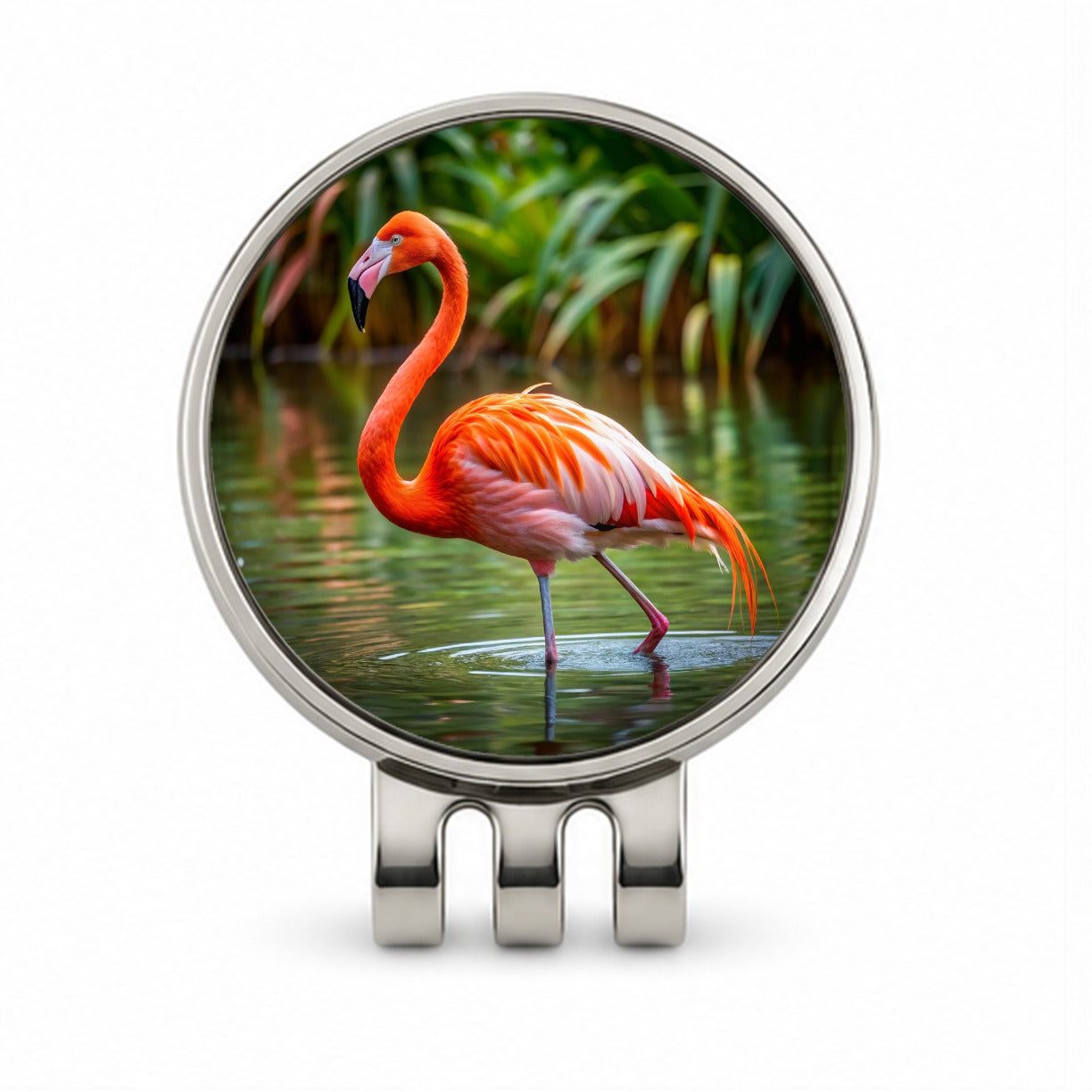 Flamingo Golf Hat Clip with Ball Marker