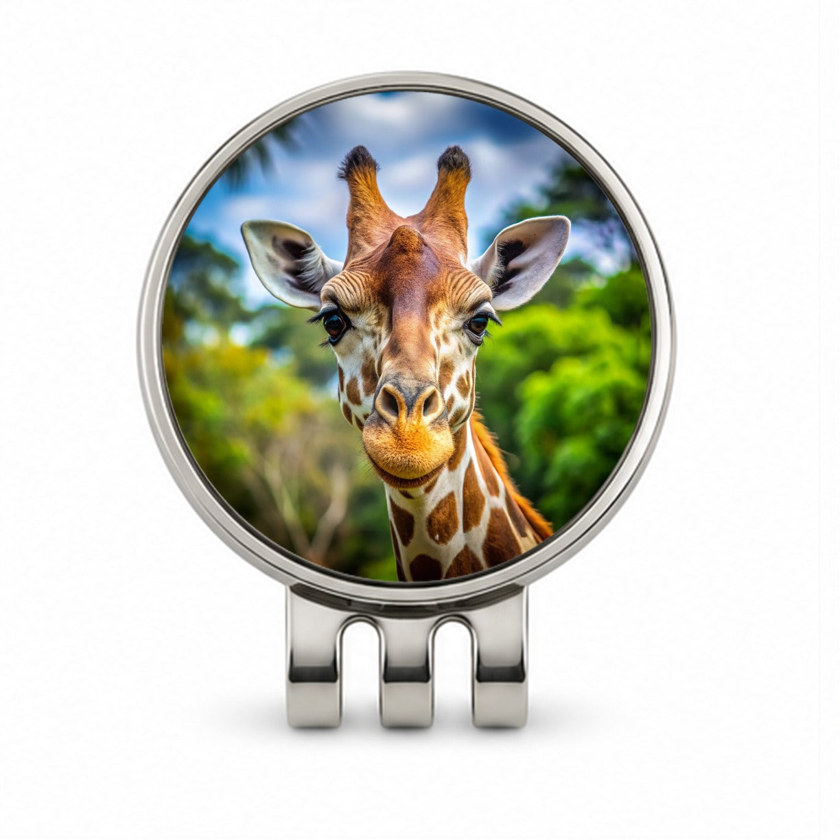 Giraffe Face Golf Hat Clip with Ball Marker